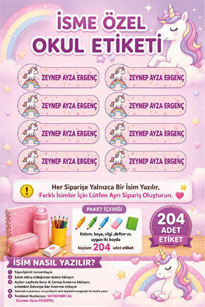 Ayza Tasarım Kalem Defter Kitap Etiketi İsim Etiketi Kişiye Özel Yapışkanlı K...