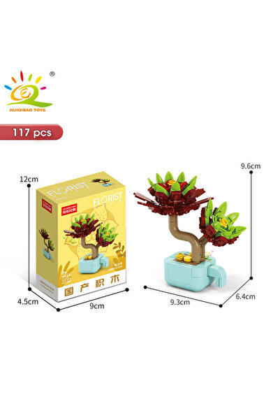 Choice54 WITH BOX NO.42-8 HUIQIBAO MOC Flower Succulent Potted Model Building...