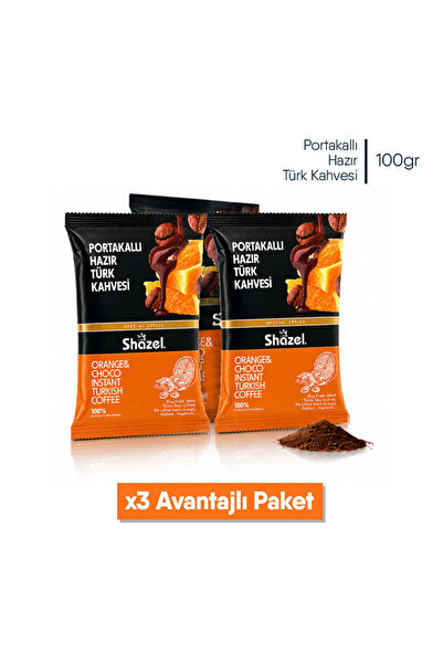 Shazel Portakallı Hazır Türk Kahvesi 100g X 3 Adet