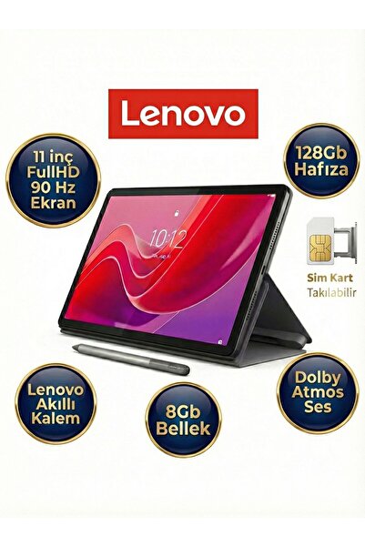 LENOVO 11 Inç 8gb Ram 128GB Sim Kartlı Tablet - Fullhd 90Hz IPS Ekran,dolby A...