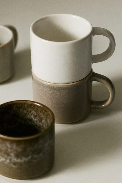 H&M 4'lü Stoneware Espresso Fincanı