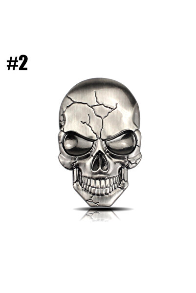 Choice 2 1Pcs 3D Metal Devil Skull Car Emblem Sticker Chrome Auto Badge Stick...