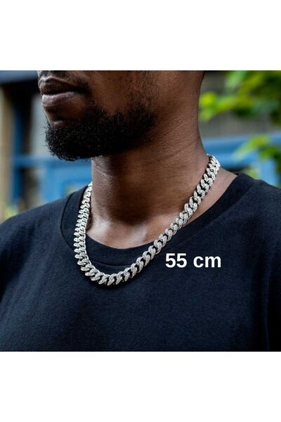 Zümrüt OyuncakStore سلسلة كوبية فضية 55 سم مستوردة