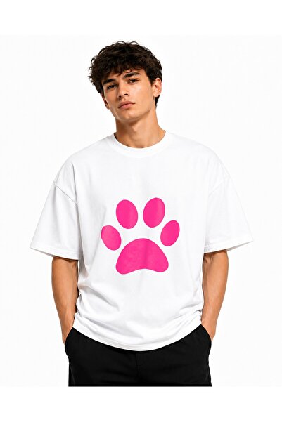 Inscriptie Tricou Unisex Bumbac Premium Casual " Paw pink "