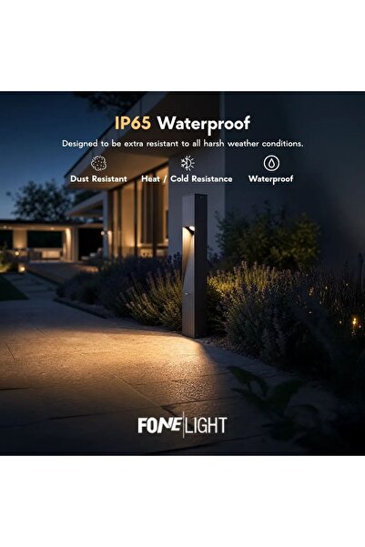 FoneLight Luzerra LED Bollard Bahçe Aydınlatması 75 Cm IP65 Alüminyum Bahçe Y...