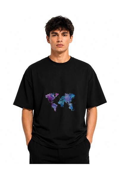Inscriptie Tricou Unisex Bumbac Premium Casual " World blue "