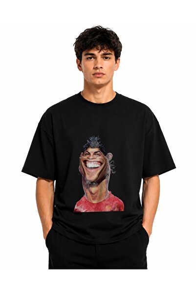 Inscriptie Tricou Unisex Bumbac Premium Casual " Cristiano Ronaldo animated "