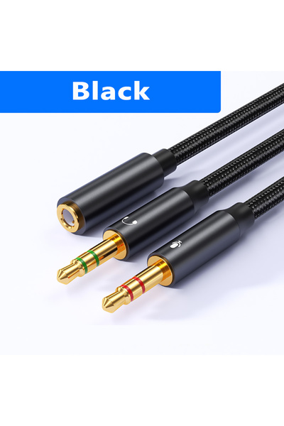 Choice black Headphone Splitter for Computer, 3.5mm Female to 2 Dual 3.5mm Ma...