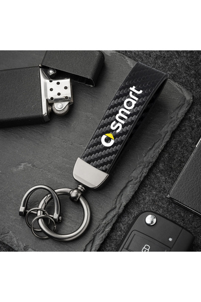 choice2 Black Car Carbon Fiber Style Keychain Microfiber Leather Key Chain Fo...
