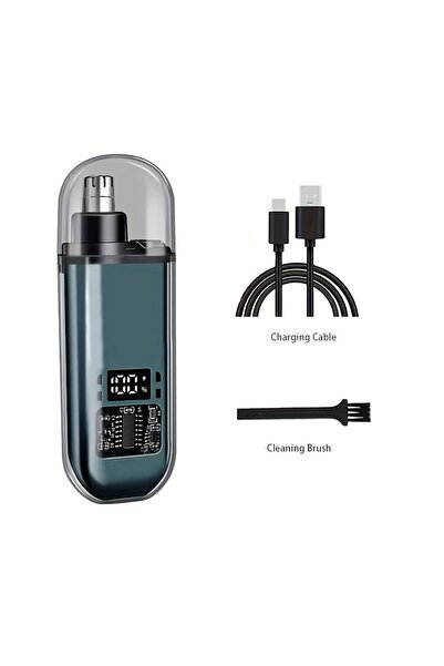 Choice أداة تشذيب شعر الأنف والأذن للرجال، خضراء اللون، قابلة للشحن عبر USB، ...