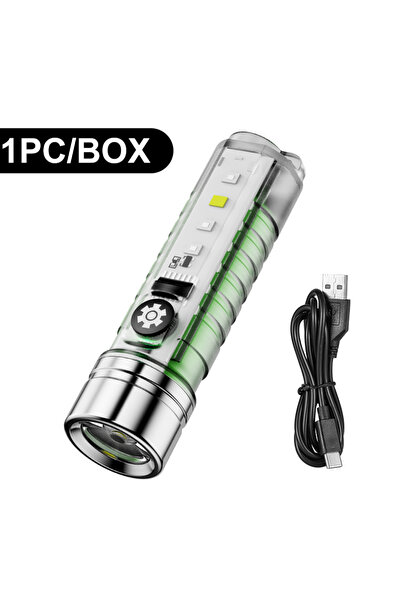 Choice green Mini Keychain Flashlight Type C Fast Charging Waterproof Flashli...