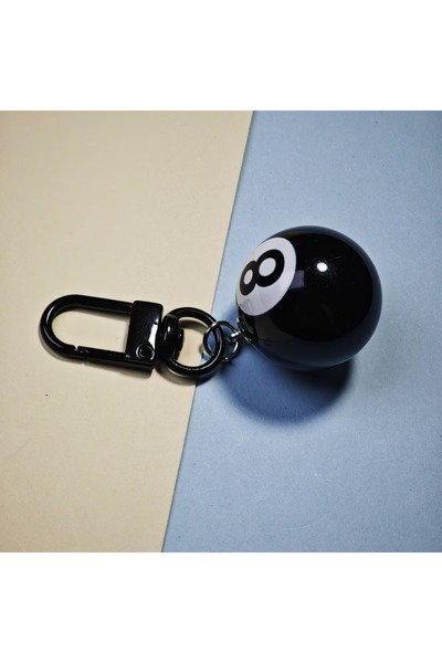 Choice 2 Black No.8 Billiard Keychain Mini Ball Pendant Key Ring Resin Keyrin...