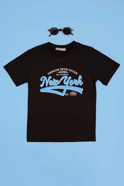 Fulla Moda New York Printed Crew Neck Boys' T-Shirt