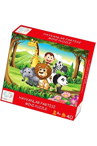Çılgın Zeka Hayvanlar Partisi Mini Puzzle 40 Parça 3-7 Yaş Çocuk Puzzle Yapboz