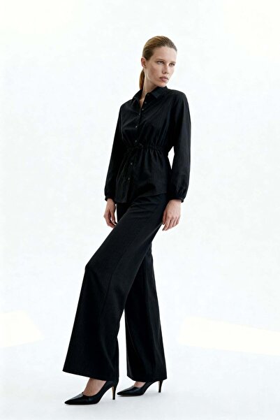 HAKKE Crinkle Shirt Pants Woven Top and Bottom Set