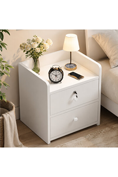 KEKE Home Bedside Storage Cabinet With Drawer And Shelf