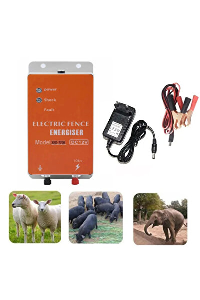 Choice1 EU Plug DC 12V 0.5-1 Joule Electric Fence Energizer for Animal Cattle...