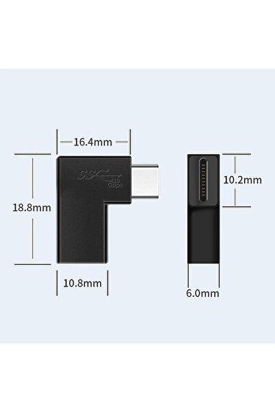 Choice Black USB Type C Male to Female Converter 90 Degree Right Angle USBC A...