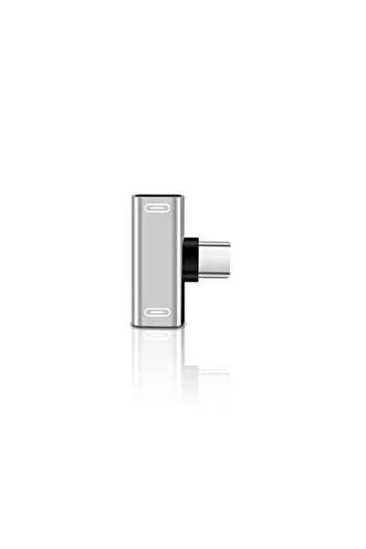 Choice موزع USB-C فضي 2 في 1، من النوع C ذكر إلى النوع C أنثى مزدوجة، شاحن سم...