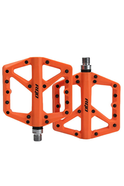 Choice Orange RGO Bicycle Pedals Mtb Nylon Platform Footrest Flat Mountain Bi...