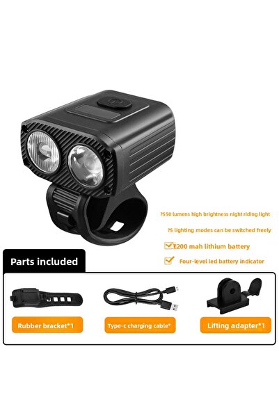 Choice 1000-3000 Mah Black Bike Light Bicycle Headlight Type-C Rechargeable M...