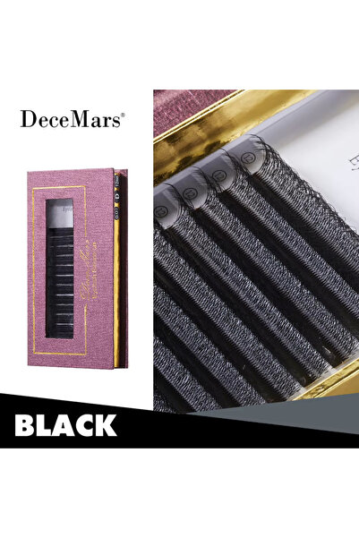Choice70 وصلات رموش سوداء من نوع DeceMars 5D - W (12 خط/علبة) للمكياج، مقاس 1...