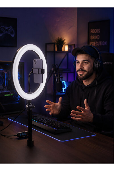 Yallabena 10 Inch LED Ring Light Kit Dual Color Adjustable Brightness Fill Li...