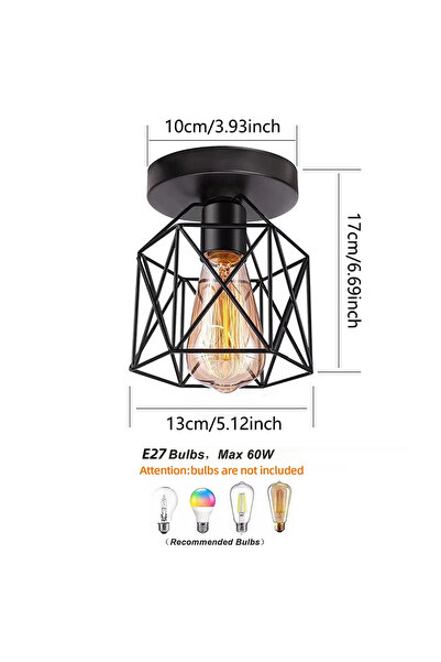 Choice Black Led Ceiling Light Round Chandelier E27 Mini Ceiling Lamp Indoor ...