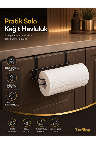 TncPatiShop Metal Kağıt Havlu Askısı Dolap İçine Asılabilir Solo Kağıt Havlul...