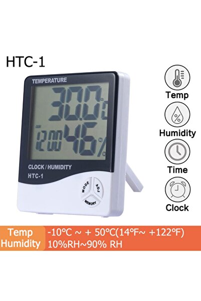 Choice1 جهاز قياس درجة الحرارة والرطوبة الرقمي الإلكتروني بشاشة LCD من HTC-1 ...