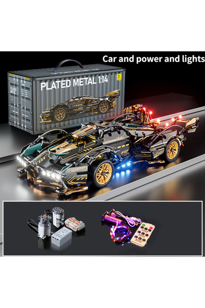 Choice5 With box Car power lights Black V12 Block Roadster RC Tech Racer 1:14...