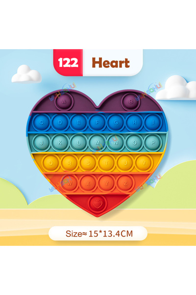Choice12 0122 لعبة فقاعات على شكل قلب وقوس قزح، لعبة لتخفيف التوتر والقلق، من...