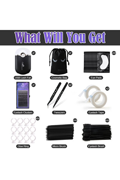 choice2 Black set 268PCS Eyelash Extensions Brushes Set Professionele Micro L...