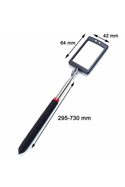 Choice black Car 360° Inspection Mirror LED Light Telescoping Mirrors Extend ...