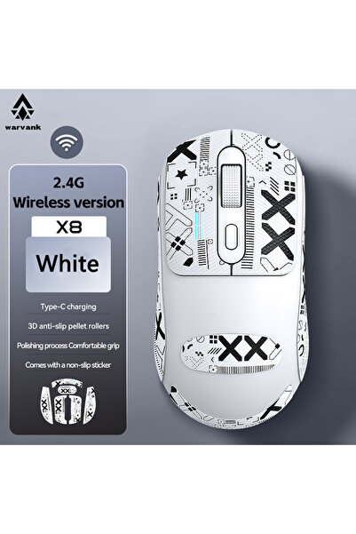 Choice ماوس الألعاب اللاسلكي X8 من Warvank، مزود ببطارية 500 مللي أمبير، قابل...