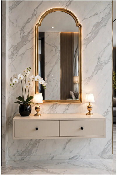 ENG AHŞAP Modern MDF 2 Kapaklı Makyaj Masası - Dresuar