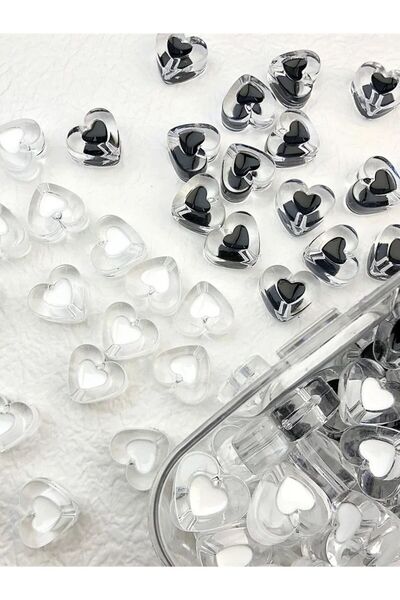 Choice 30pcs black white 30pcs 17.5mm Transparent, Black, White, Large Acryli...