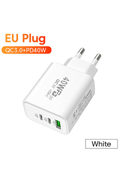 Choice EU PD 60W Fast USB Charge Charger 3Ports EU/US Plug Wall Charger Adapt...