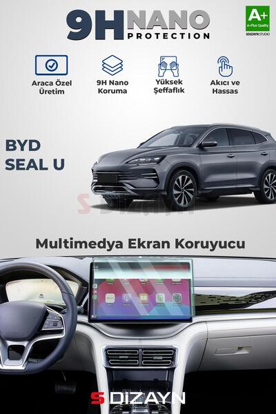 S Dizayn S-Dizayn BYD Seal U 15.6 İnç 9H Nano Multimedya Ekran Koruyucu (PARL...