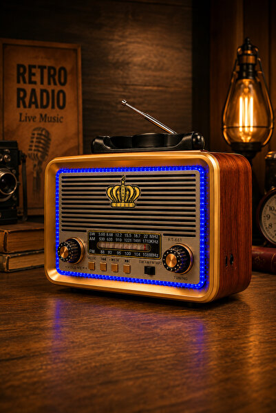SPRANGE NS-7217BT Bluetooth Nostaljik Radyo FM/AM/SW 3 Bant USB Bellek TF Kart Destekli Şarjlı MP3 Müzik Çalar