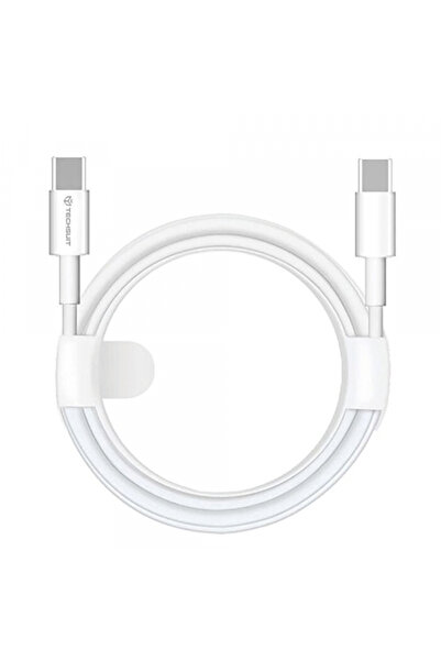 Techsuit Cablu Date si Incarcare USB-C - USB-C PCB130, 60W, 1m, Alb