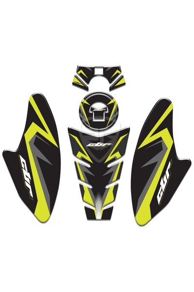 Redline Grafik Redlinegrafik 250r Uyumlu Tank Pad Set Neon Sarı-Siyah
