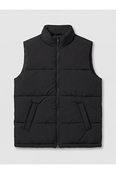 LC Waikiki Trendlucky Stand Collar Boys' Puffer Vest with Difference in Color