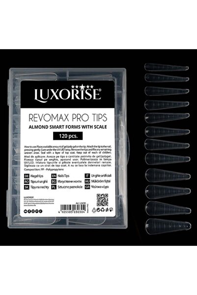 LUXORISE Vârfuri reutilizabile REVOMAX PRO TIPS - model Almond, 120 buc