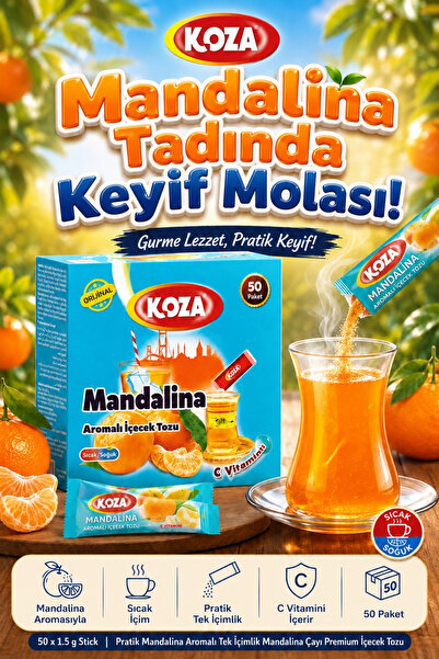 Koza Gurmelerin Seçimi Pratik Mandalina Aromalı Tek İçimlik Mandalina Çayı Pr...