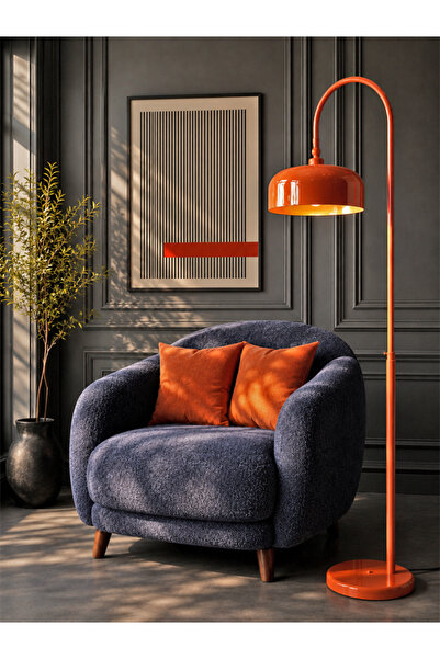 NOONLUX DESIGN&LIGHTING Bolton Kiremit Rengi Lambader İç Kısmı Gold Oturma Od...