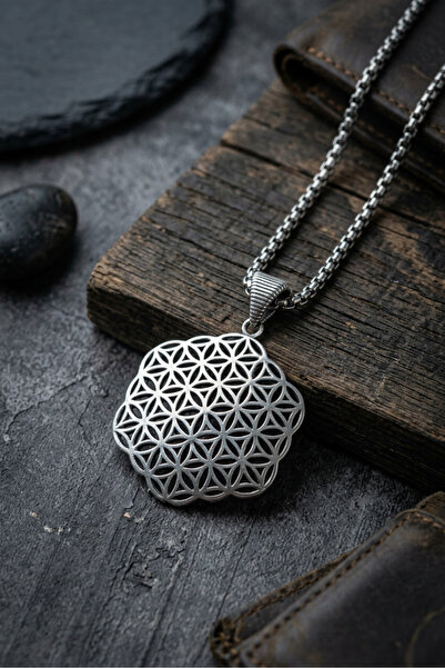 Begondio Flower of Life Handcrafted Stainless Steel Chain Men's Necklace