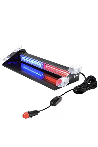 OEM Μπάρα LED COB Strobe Για Ταμπλό 27cm 12-24V Βάση με Βεντούζα Μπλέ-Κόκκινο...
