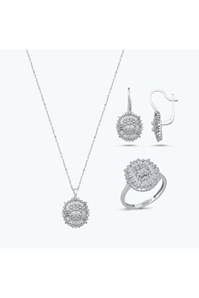 Altınbaş Altın Üçlü Baget Taşlı Set