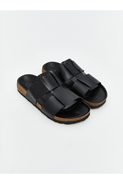 LC Waikiki Nevavm Leather-Look Men's Slippers with a Difference
